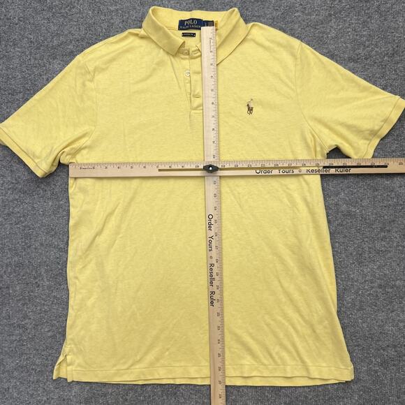 Polo Ralph Lauren Polo Shirt Men's Large Yellow Classic Fit Embroidered Pony - Picture 7 of 9
